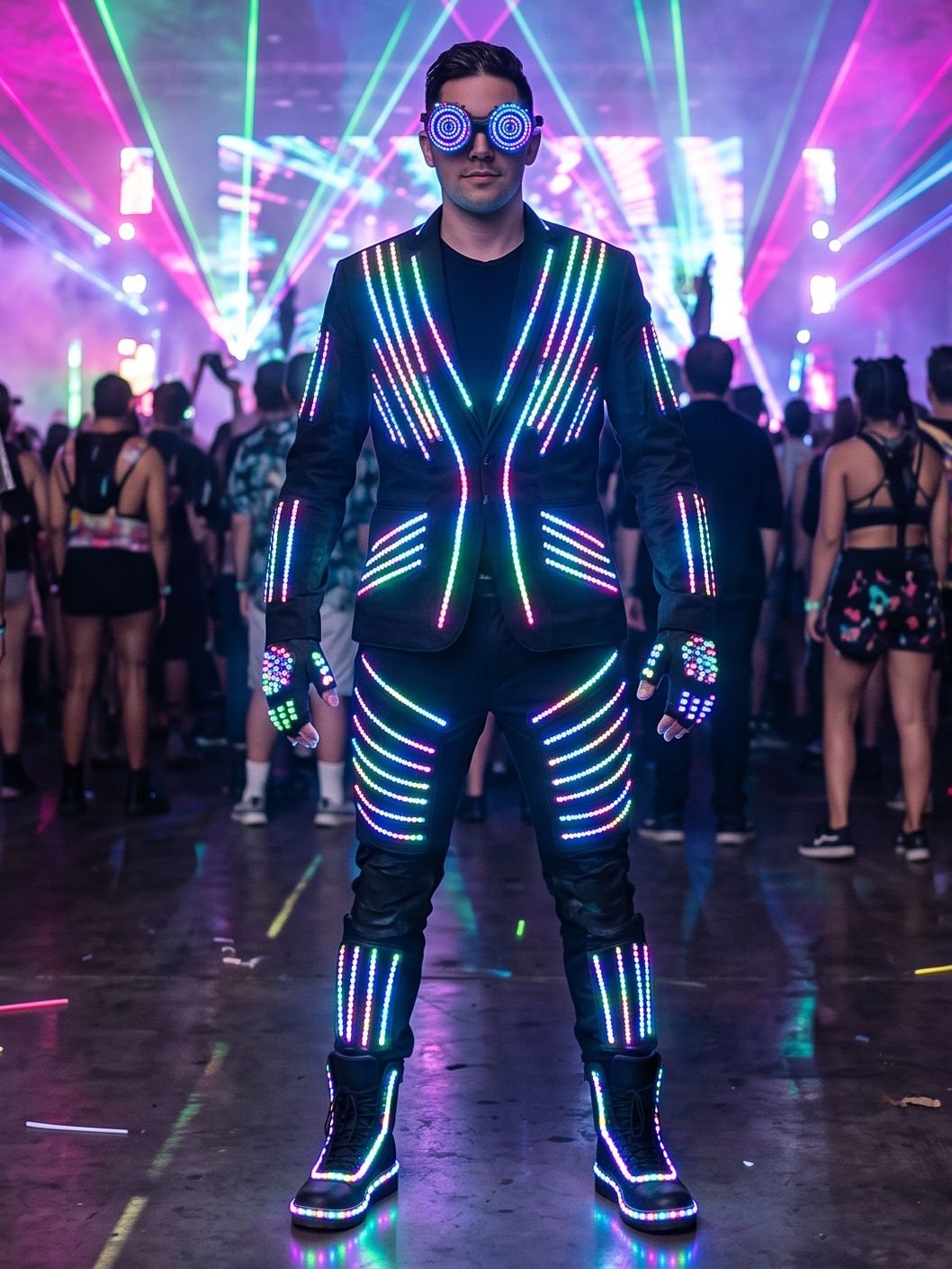 The Human Glowstick — an LED-stitched rave outfit